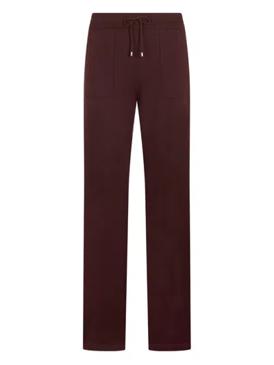 Malo Drawstring Pocket Track Pants In Burgundy