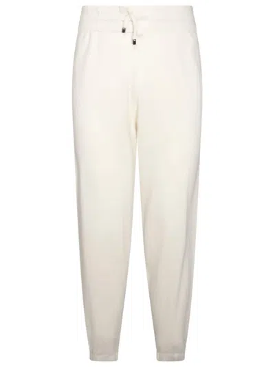 Malo Drawstring-waist Cashmere Trousers In White