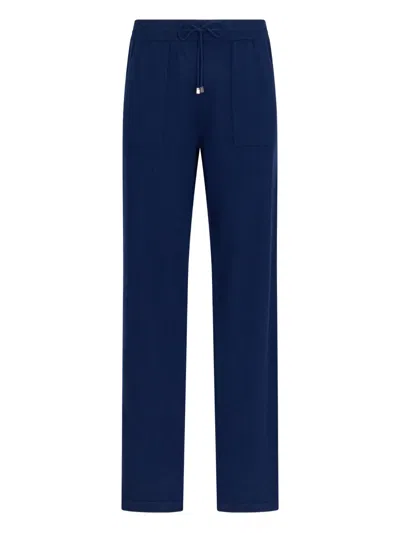 Malo Drawstring-waist Trousers In Blue