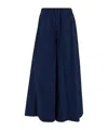 Malo Pantaloni A Palazzo In Cotone In Black
