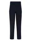 Malo Straight Leg Trousers Elastic Waistband In Blue