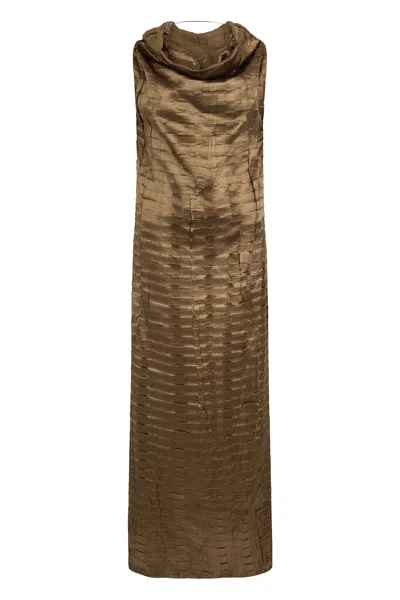 Malo Elegant Brown Dress Made Of Soft Fabric.