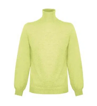 Pre-owned Malo Elegant Yellow High Neck Cashmere Sweater