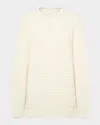Malo Emma Cashmere Chainette Knit Crewneck Sweater In White