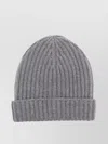 Malo English Folded Cuff Ribbed Pleated Brim In Grey