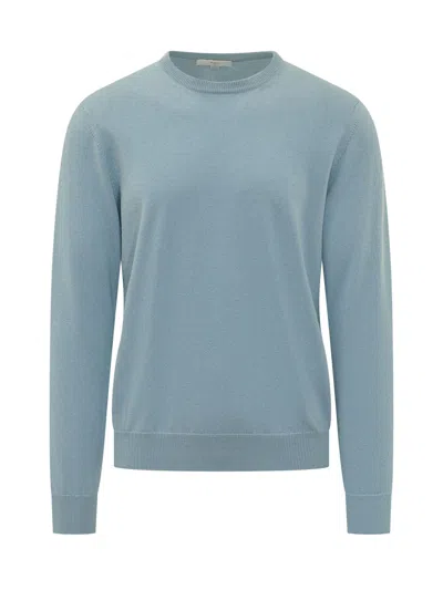 Malo Essential Basic Crewneck Knit Sweater In Blue