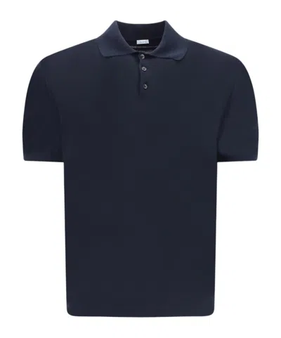 Malo Fine-knit Cotton Polo Shirt In Black