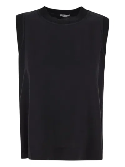 Malo Fein Gestricktes Top In Black