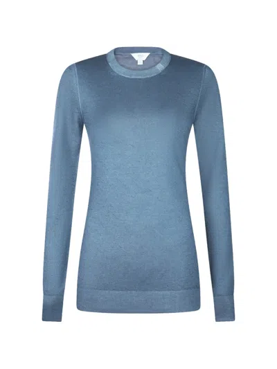Malo Fine-knit Sweater In Blue
