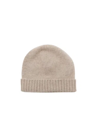 Malo Fine-knit Turn-up Brim Beanie In Brown