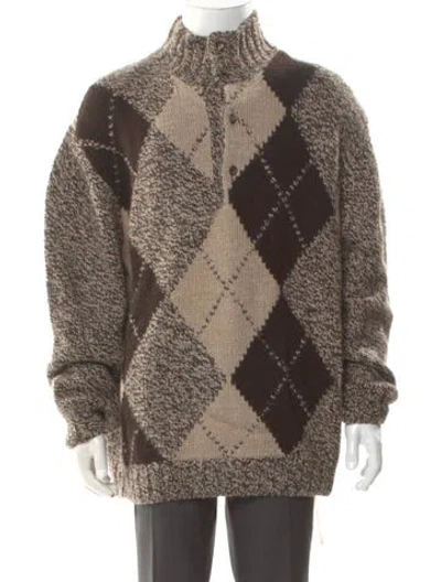 Pre-owned Malo For Bergdorf Goodman Cashmere Cardigan In Brown