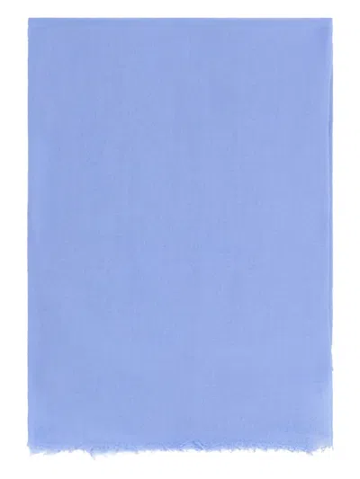 Malo Frayed Scarf In Blue