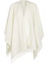 Malo Capes Featuring Fringe Detailing And Soft Texture In White