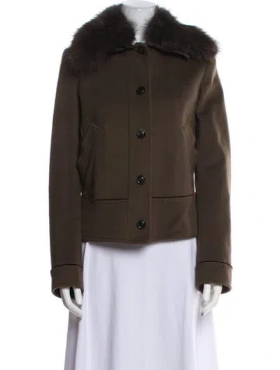 Pre-owned Malo Fur Jacket In Brown
