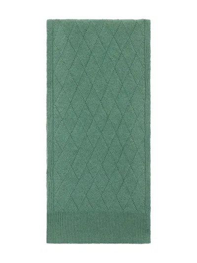 Malo Geometric-pattern Knit Scarf In Green