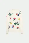 Malo Dalia Embroidered Crewneck Cashmere Sweater In White