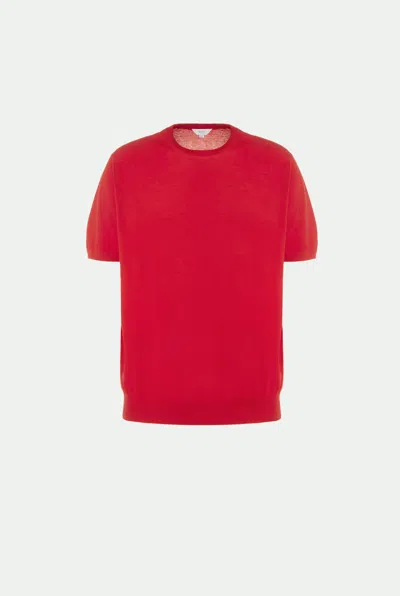 Malo Red Cotton T-shirt In White