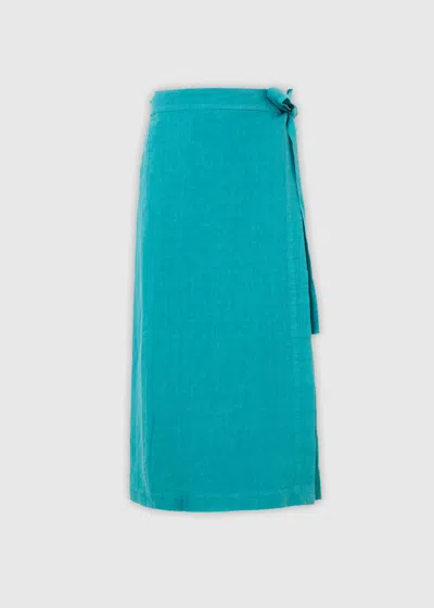 Malo Gonna Pareo In Lino In Green