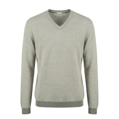Malo Green Cotton Men Sweater In Gray