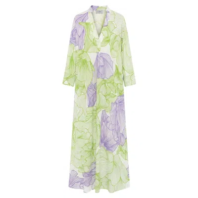 Malo Green Cotton Women Dress In Multi