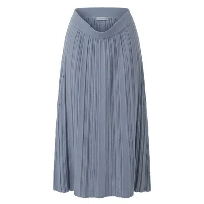 Malo Grey Cotton Women Skirt In Blue