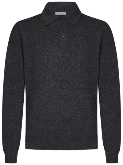 Malo Grey Knit Polo Shirt