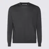 Malo Ribbed Crewneck Sweater With Long Sleeves In Gray