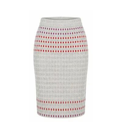 Malo Grey Silk Women Skirt In White