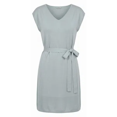 Malo Grey Silk Women Dress In Blue