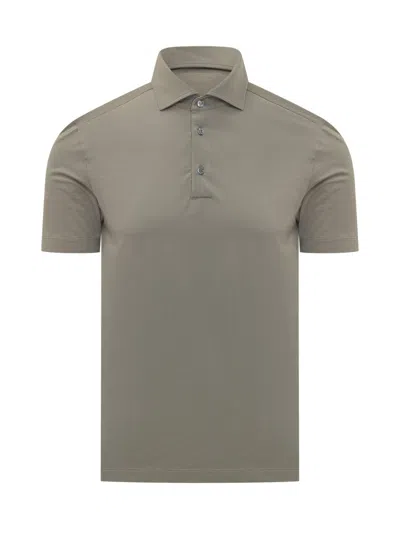 Malo Grey Solid Shirt Collar Polo