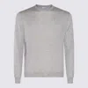 Malo Crewneck Sweater With Long Sleeves And Ribbed Cuffs In Grey