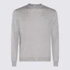 Malo Crewneck Sweater With Long Sleeves And Ribbed Cuffs In Grey