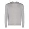 Malo Crewneck Sweater With Long Sleeves And Ribbed Cuffs In Grey
