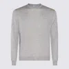 Malo Crewneck Sweater With Long Sleeves And Ribbed Cuffs In Gray