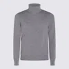 Malo Turtleneck Sweater With Ribbed Cuffs And Hem In Gray