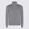 Malo Turtleneck Sweater With Ribbed Cuffs And Hem In Gray