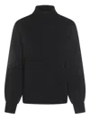 Malo Ribbed Mock Neck Knitwear With Long Sleeves In Black