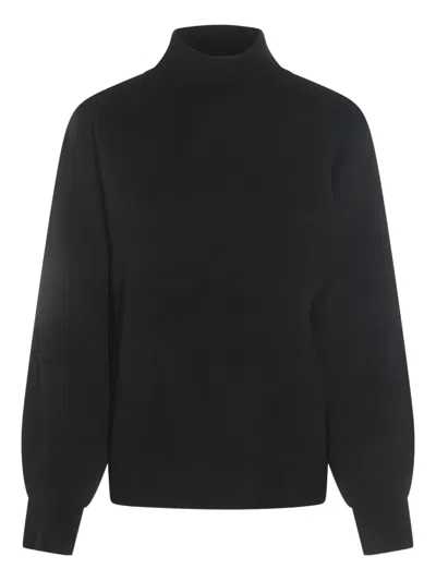 MALO HIGH-NECK BALLOON-SLEEVE SWEATER