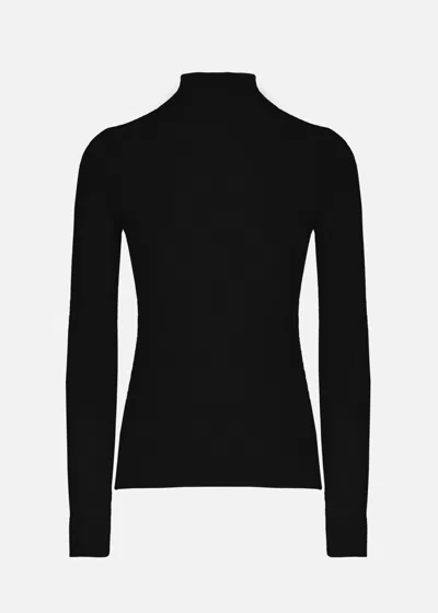 Malo Maglia Collo Alto In Misto Cashmere In Black