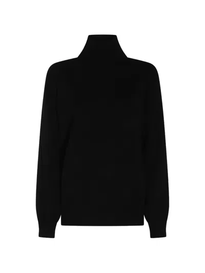 Malo High-neck Cashmere Sweater In Black