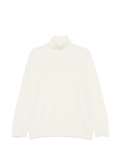 Malo High-neck Long-sleeve Sweater In White