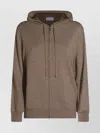 Malo Hooded Crewneck With Ribbed Cuffs In Brown