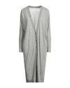 Malo I Prefer Woman Cardigan Grey Size S Linen, Polyamide In Gray