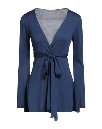 Malo I Prefer Woman Cardigan Navy Size S Silk In Blue