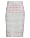 Malo I Prefer Woman Midi Skirt Light Grey Size 4 Silk In Gray