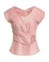 Malo I Prefer Woman Top Antique Rose Size 4 Cotton, Silk, Linen In Pink