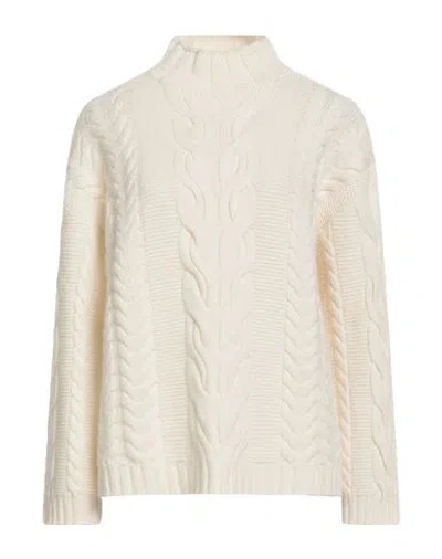 Malo I Prefer Woman Turtleneck Ivory Size S Cashmere In White
