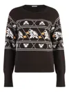 Malo Intarsia-knit Sweatshirt In Brown