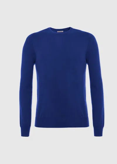 Malo It Maglia Girocollo In Cashmere Light In Blue