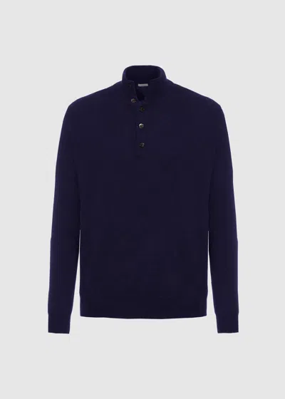 Malo It Maglia Serafino In Cashmere Light In Blue